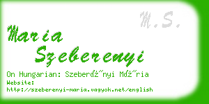 maria szeberenyi business card